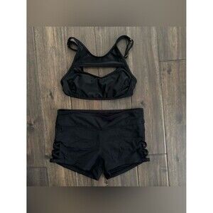 Target Black Two Piece Swimsuit Top XXS and Boy Shorts S